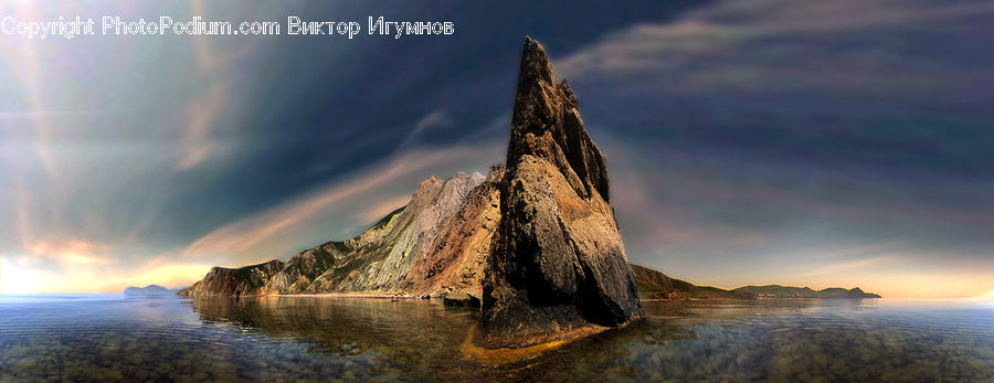 Dawn, Dusk, Sky, Sunrise, Sunset, Rock, Coast