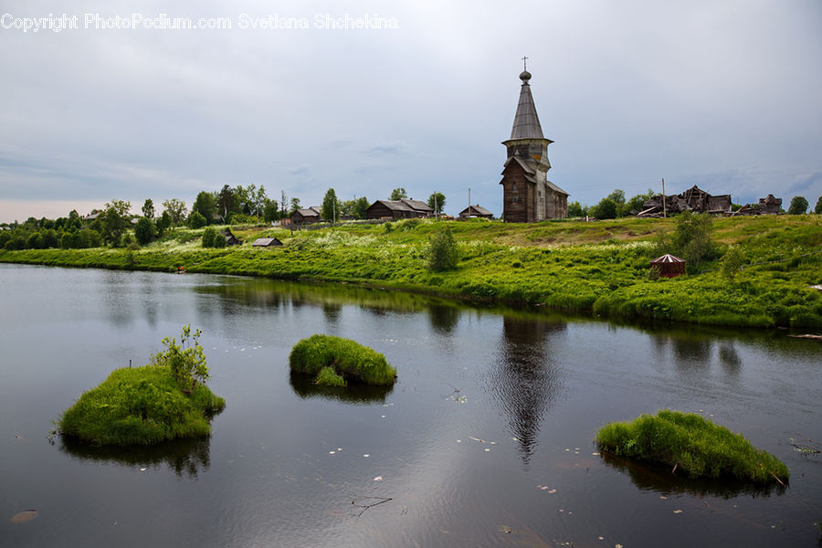 Architecture, Bell Tower, Clock Tower, Tower, Water, Algae, Land