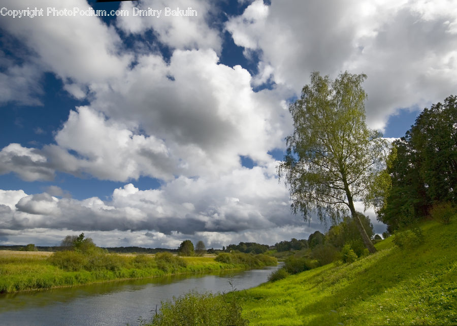 Cloud, Cumulus, Sky, Ditch, Azure Sky, Outdoors, Dirt Road