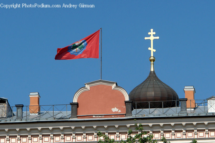 Emblem, Flag, Architecture, Dome, Mosque, Worship, Bell Tower