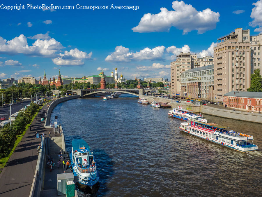 Canal, Outdoors, River, Water, Cruise Ship, Ferry, Freighter