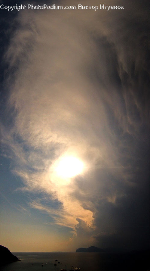 Azure Sky, Cloud, Outdoors, Sky, Sun, Cumulus