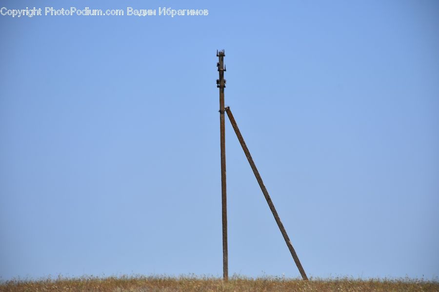 Pole, Field, Grass, Grassland, Plant, Land, Outdoors