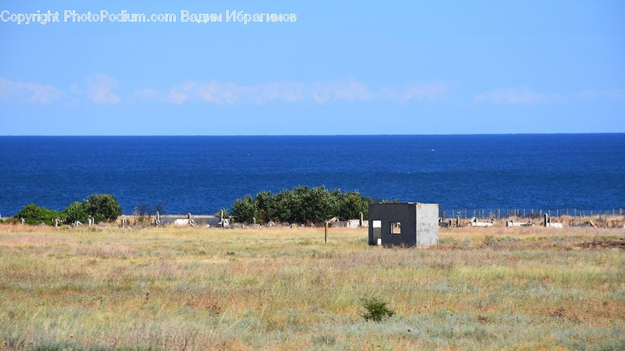 Field, Grass, Grassland, Land, Outdoors, Cabin, Hut