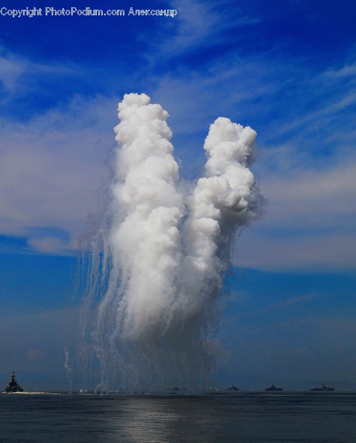 Eruption, Geyser, Outdoors, Water, Azure Sky, Cloud, Sky