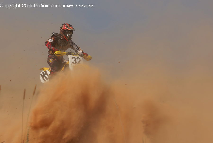 Motocross, Motorcycle, Piste, Slide, Snow, Snowboarding, Sport