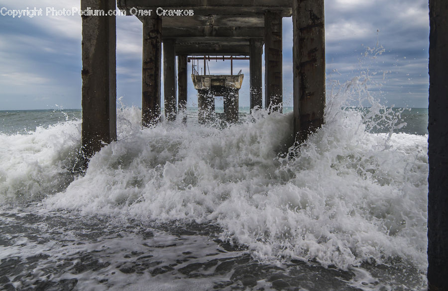 Outdoors, Sea, Sea Waves, Water, Coast, Dock, Pier