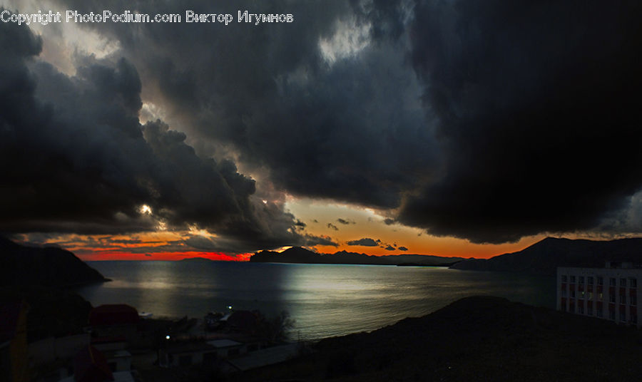 Eruption, Volcano, Dusk, Outdoors, Sky, Sunlight, Sunrise
