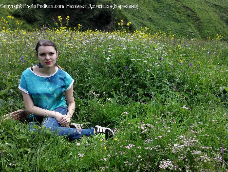 Human, People, Person, Field, Grass, Grassland, Plant