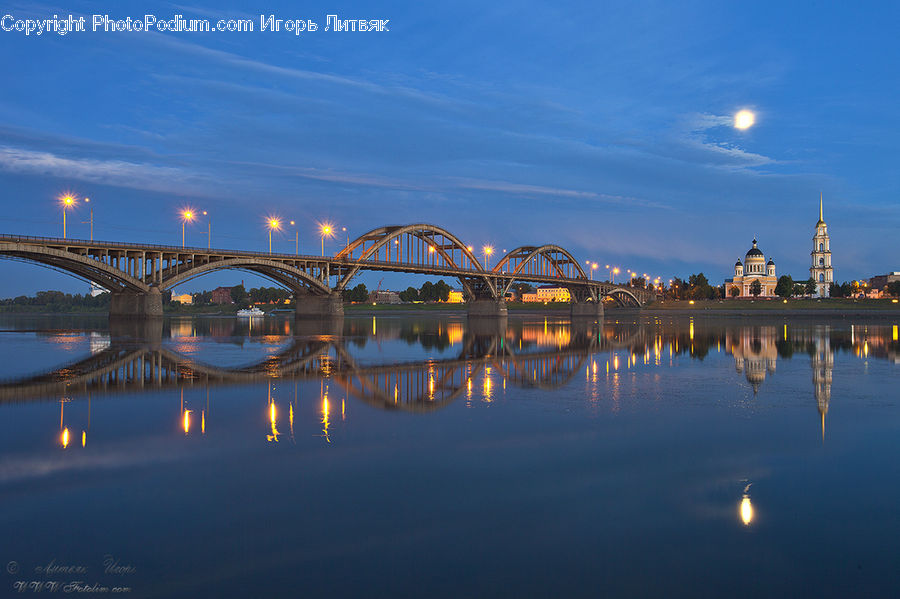 Harbor, Port, Waterfront, Bridge, Architecture, Church, Worship