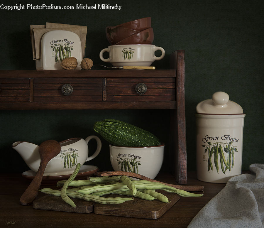 Dish, Food, Plate, Cucumber, Vegetable, Cabinet, China Cabinet