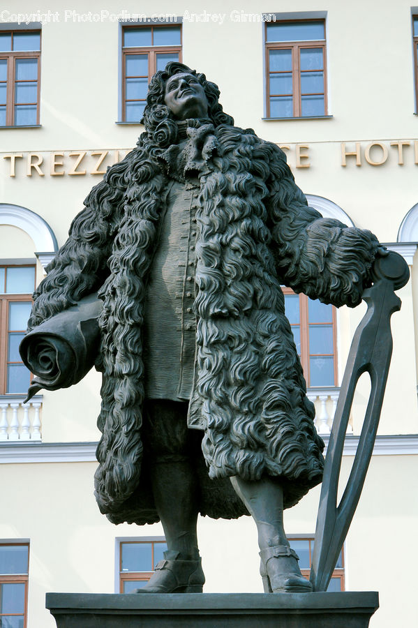 Art, Gargoyle, Statue, Coat, Overcoat, Sculpture, Building