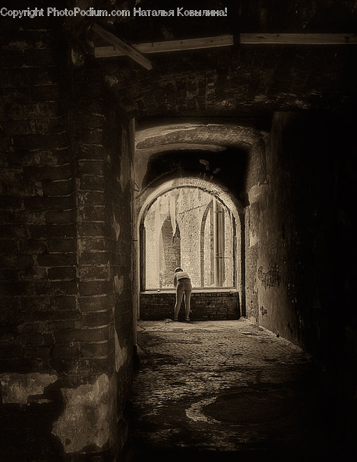 Corridor, Crypt, Dungeon, Cobblestone, Pavement, Walkway, Alley
