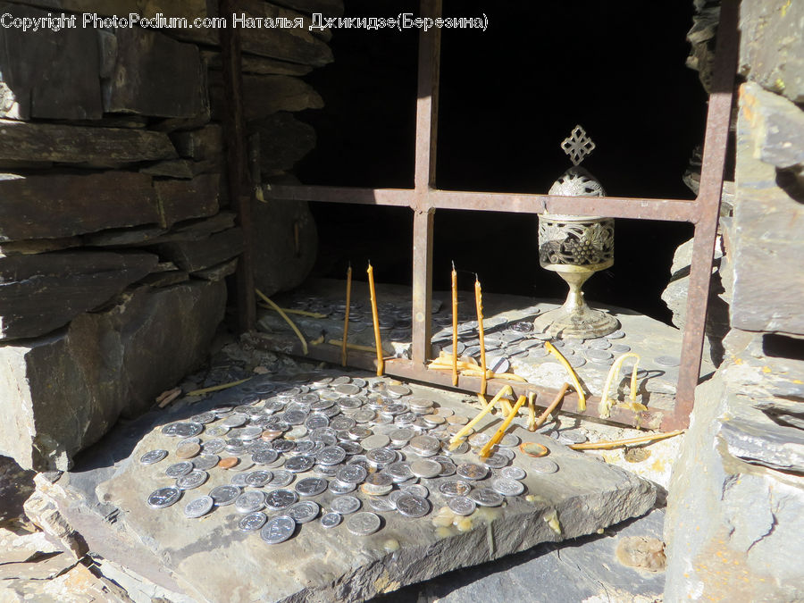 Crypt, Brick, Flagstone, Rubble, Furniture, Rock, Dining Table