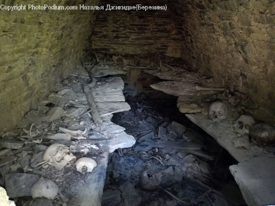 Rock, Cave, Outdoors, Crypt, Creek, River, Water