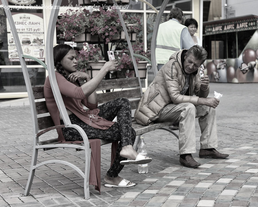 People, Person, Human, Bench, Chair, Furniture, Face