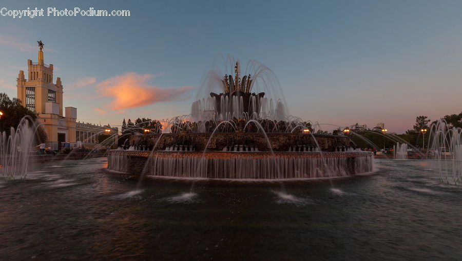 Fountain, Water, Parliament, Outdoors, River, Waterfall, City