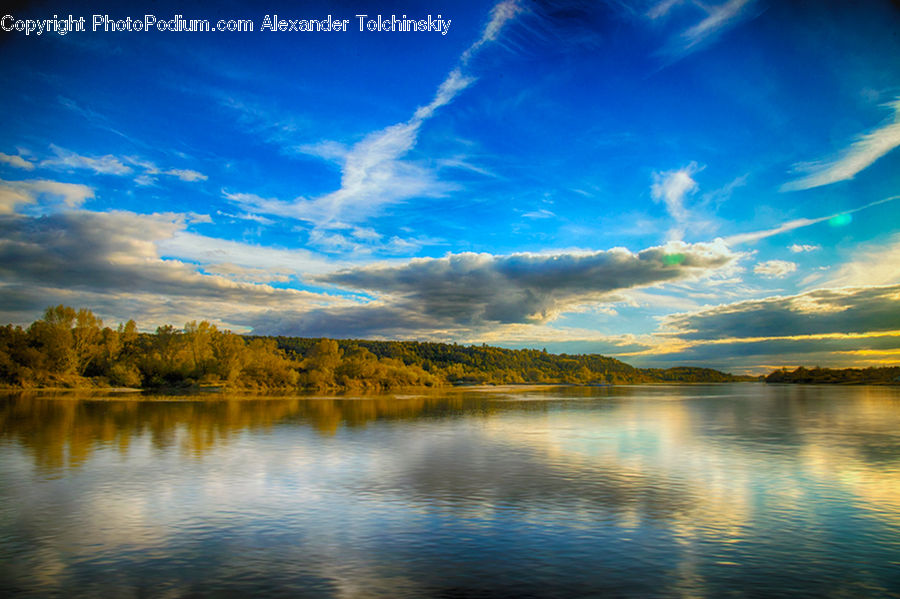 Azure Sky, Cloud, Outdoors, Sky, Lake, Water, Cumulus