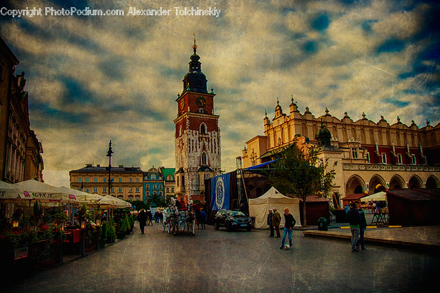 Architecture, Bell Tower, Clock Tower, Tower, Plant, Potted Plant, Bazaar
