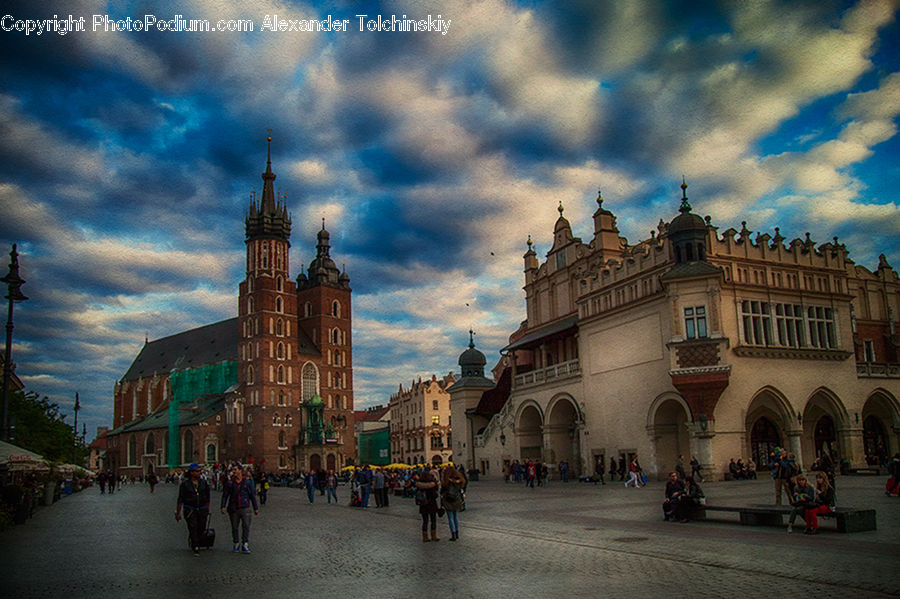Architecture, Downtown, Plaza, Town Square, Building, Town, City
