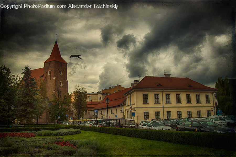Parking, Parking Lot, Automobile, Car, Vehicle, Architecture, Mansion