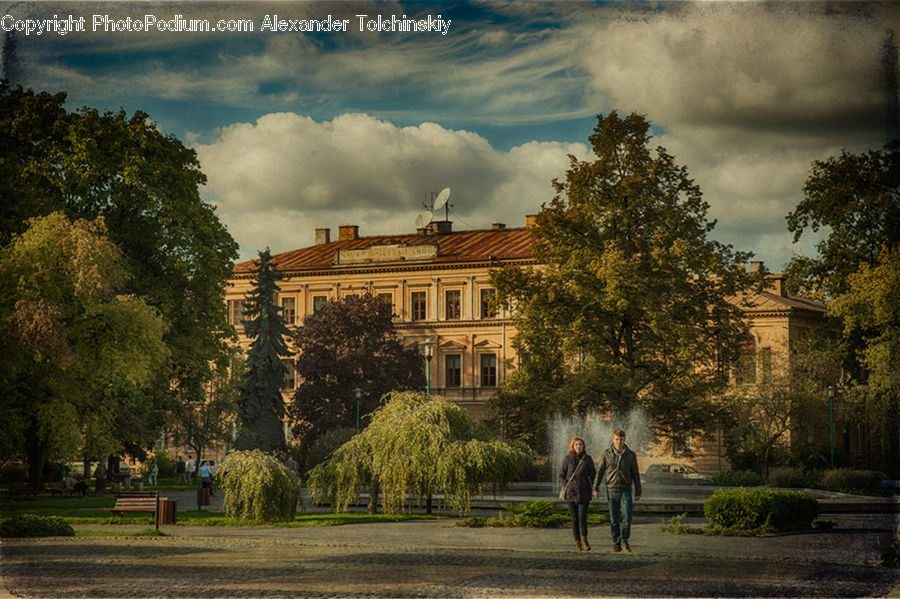 Leisure Activities, Walking, Building, Housing, Villa, Bench, Architecture