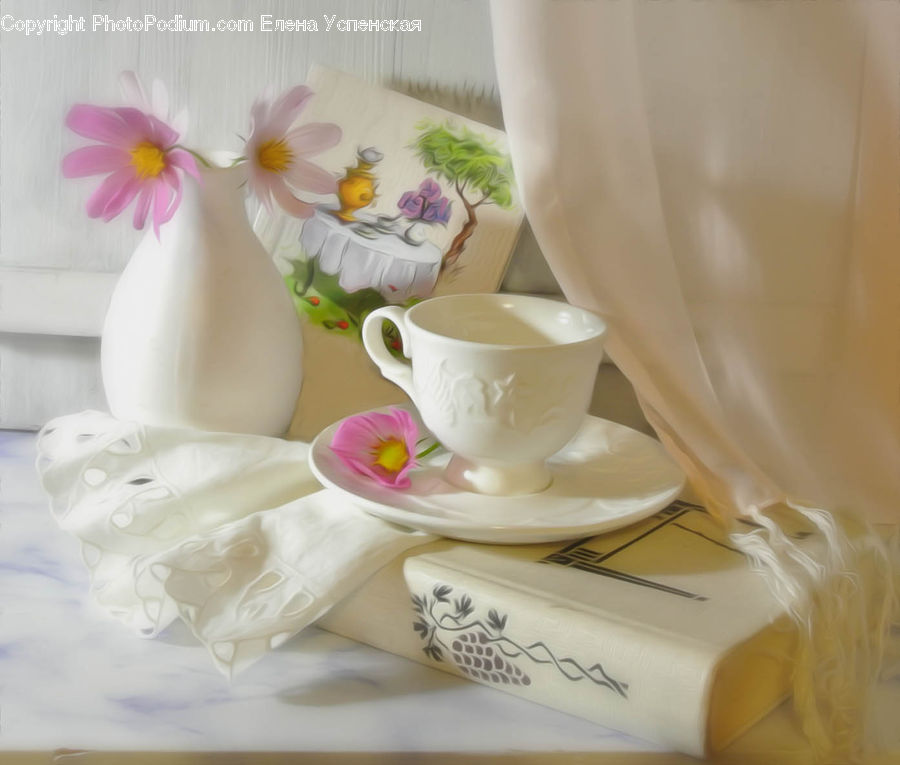 Coffee Cup, Cup, Blossom, Flower, Peony, Plant