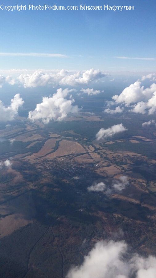Aerial View, Cloud, Cumulus, Sky, Azure Sky, Outdoors, Mountain