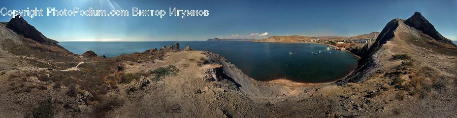 Crater, Coast, Outdoors, Sea, Water, Alps, Crest