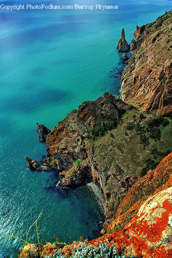Cliff, Outdoors, Coast, Sea, Water, Promontory, Land