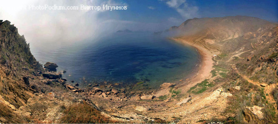 Crater, Cliff, Outdoors, Beach, Coast, Sea, Water