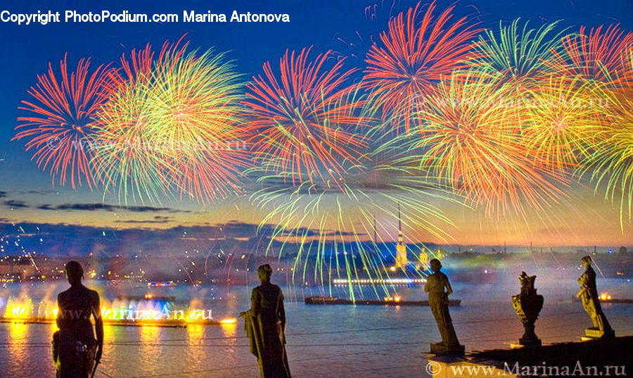 People, Person, Human, Fireworks, Night, Art, Sculpture