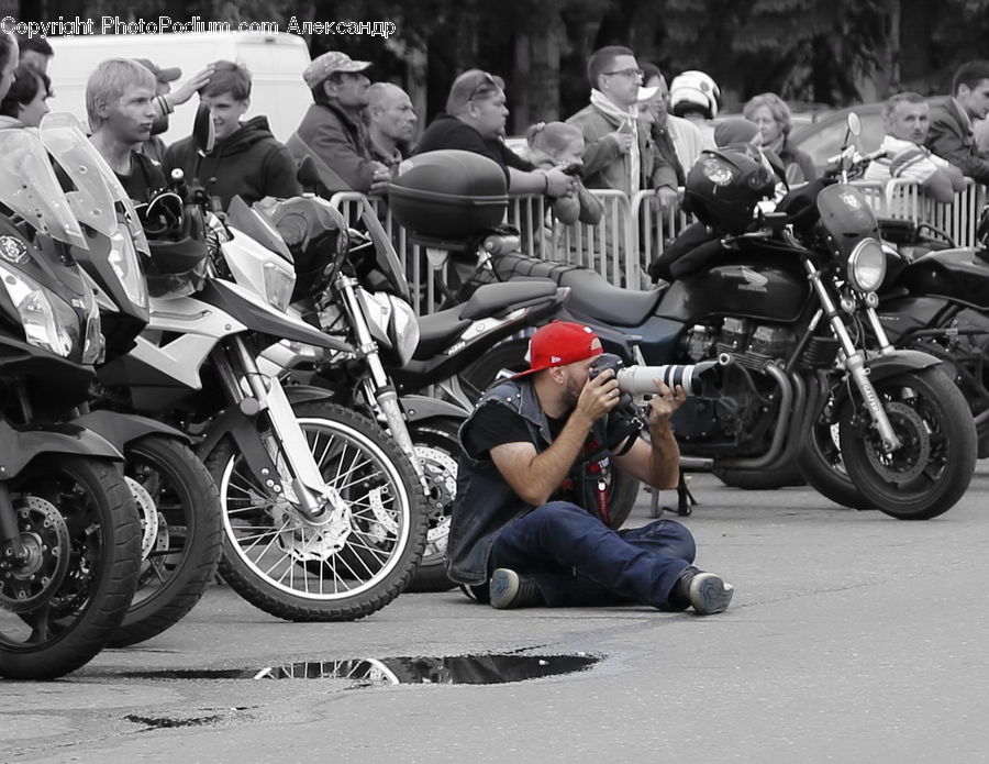 Motor, Motorcycle, Vehicle, People, Person, Human, Crowd