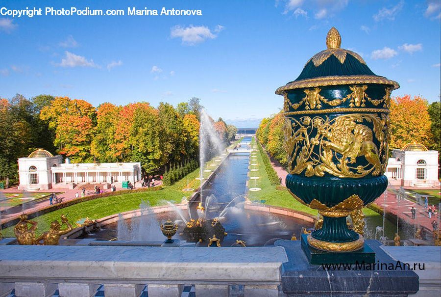 Fountain, Water, Architecture, Dome, Building, Housing, Villa
