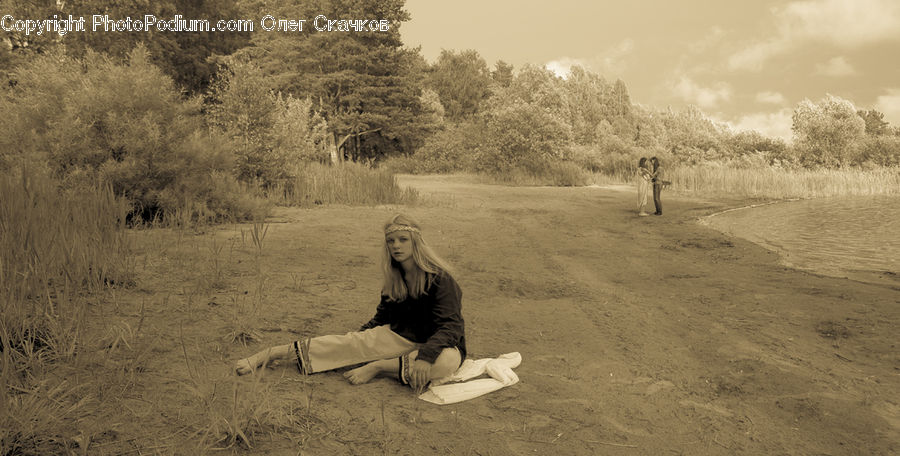 People, Person, Human, Blonde, Female, Woman, Dirt Road