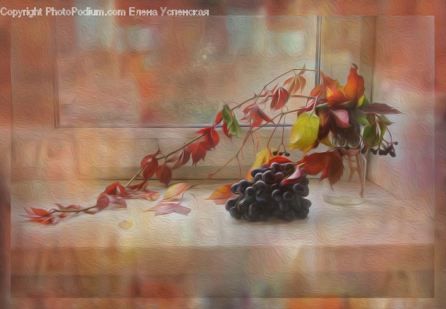 Art, Painting, Modern Art, Amaryllis, Flower, Plant, Table