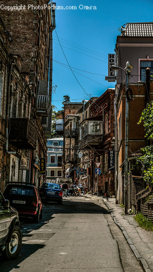 Automobile, Car, Vehicle, Road, Street, Town, Alley