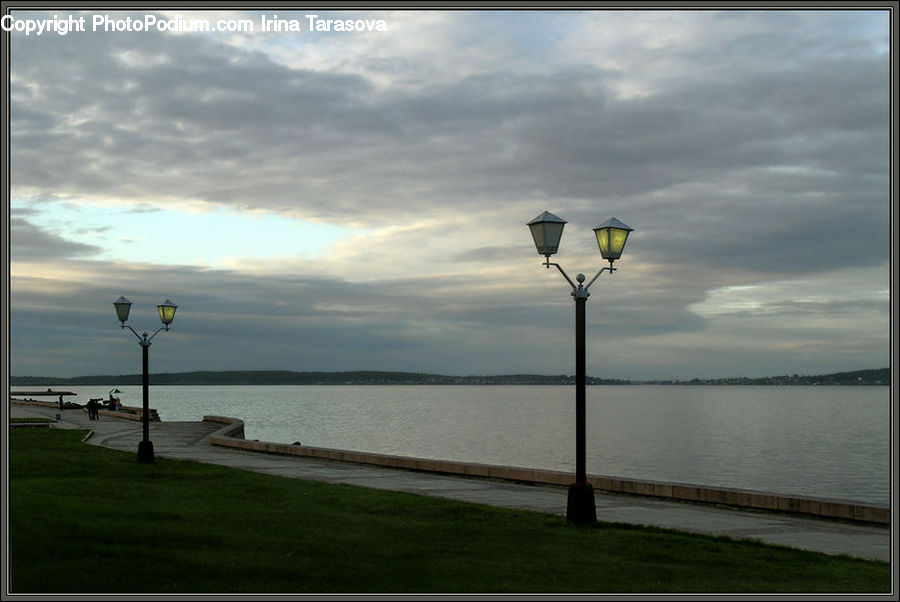 Lamp Post, Pole, Building, Housing, Beach, Coast, Outdoors