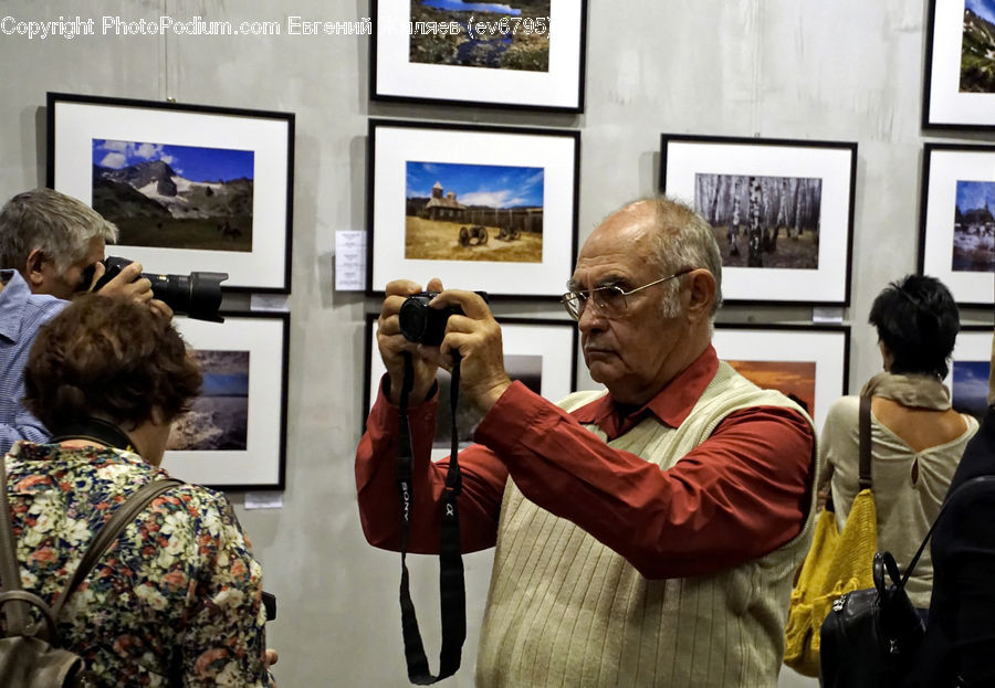 People, Person, Human, Back, Art, Art Gallery, Binoculars