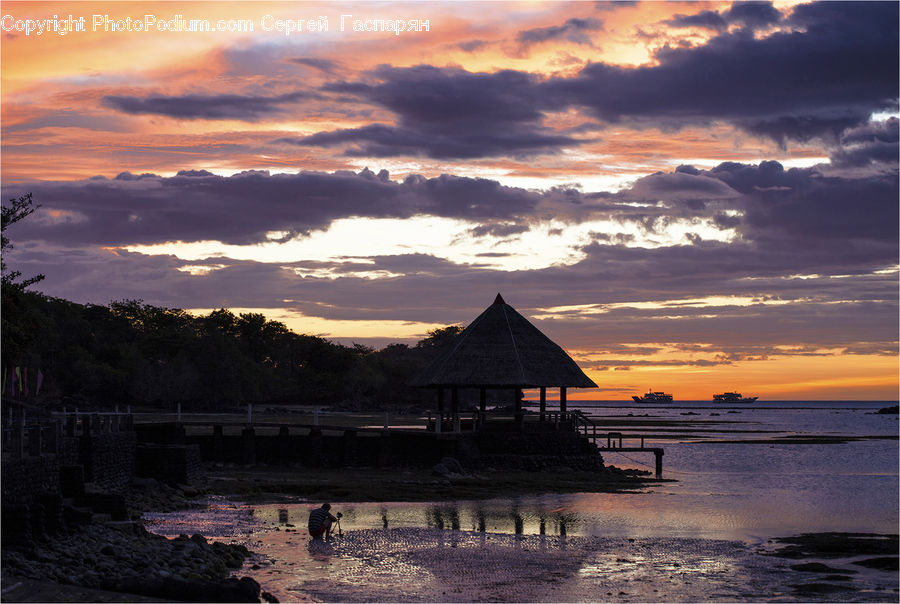 Dawn, Dusk, Red Sky, Sky, Sunrise, Sunset, Auditorium