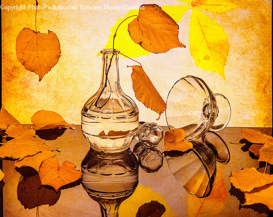Spice, Glass, Goblet, Leaf, Plant, Art, Modern Art