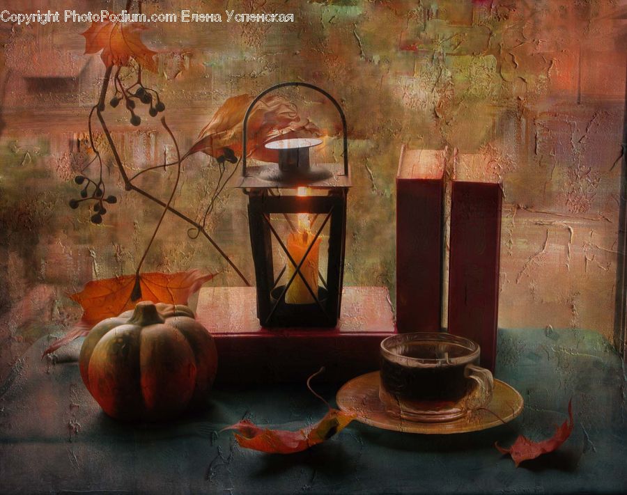 Fireplace, Hearth, Art, Glass, Goblet, Pot, Pottery