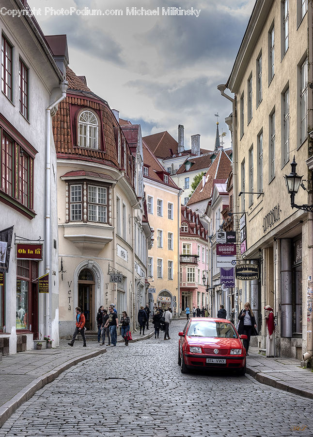 Road, Street, Town, Automobile, Car, Vehicle, Brick