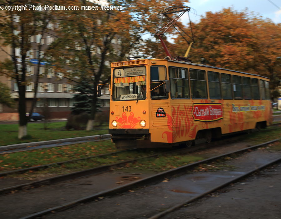 Rail, Streetcar, Tram, Trolley, Vehicle, Engine, Machine