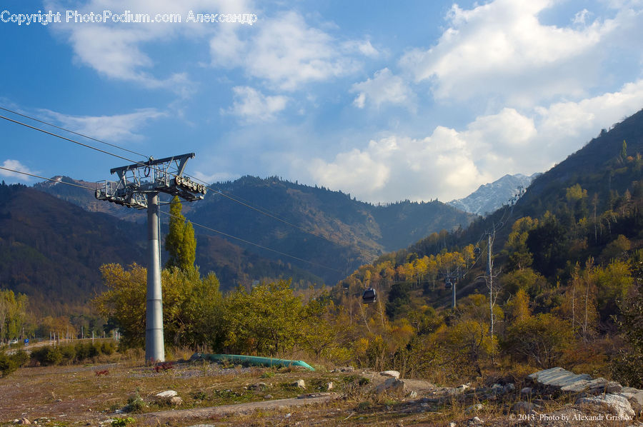 Cable Car, Trolley, Vehicle, Outdoors, Plateau, Dirt Road, Gravel