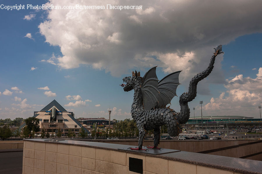 Art, Sculpture, Statue, Dragon, Gargoyle, Emblem, Logo