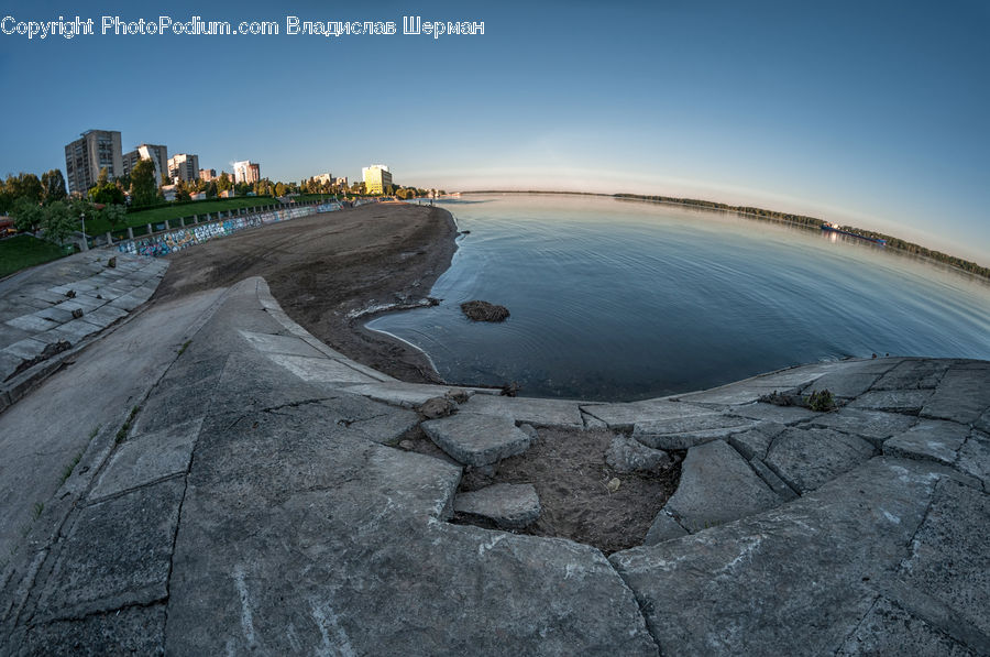 Coast, Outdoors, Sea, Water, Pavement, City, Downtown