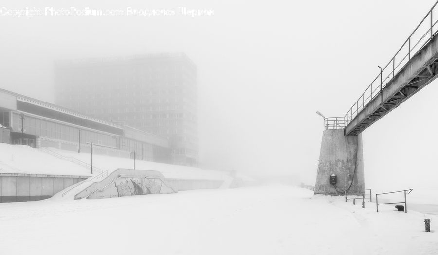 Blizzard, Outdoors, Snow, Weather, Winter, Dock, Pier