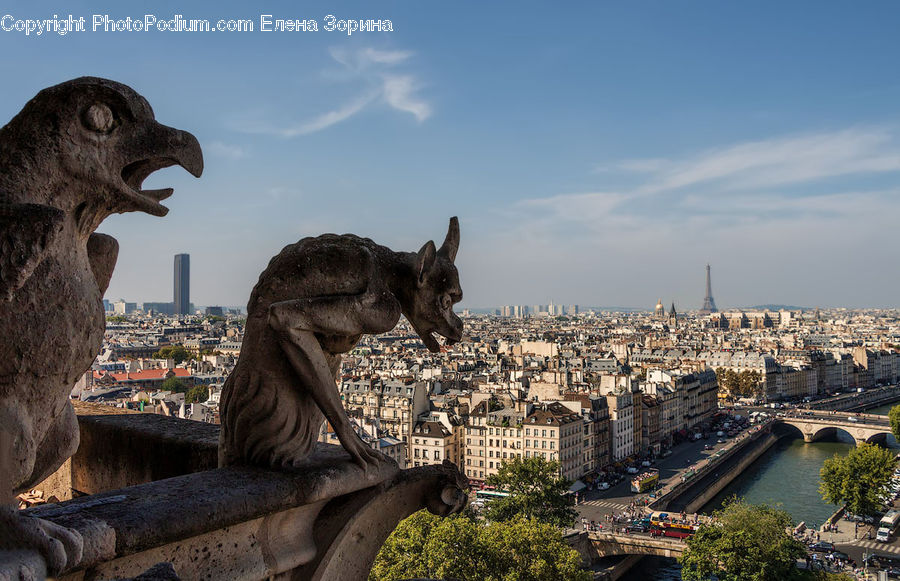 Art, Gargoyle, Statue, Sculpture, Building, Downtown, Town