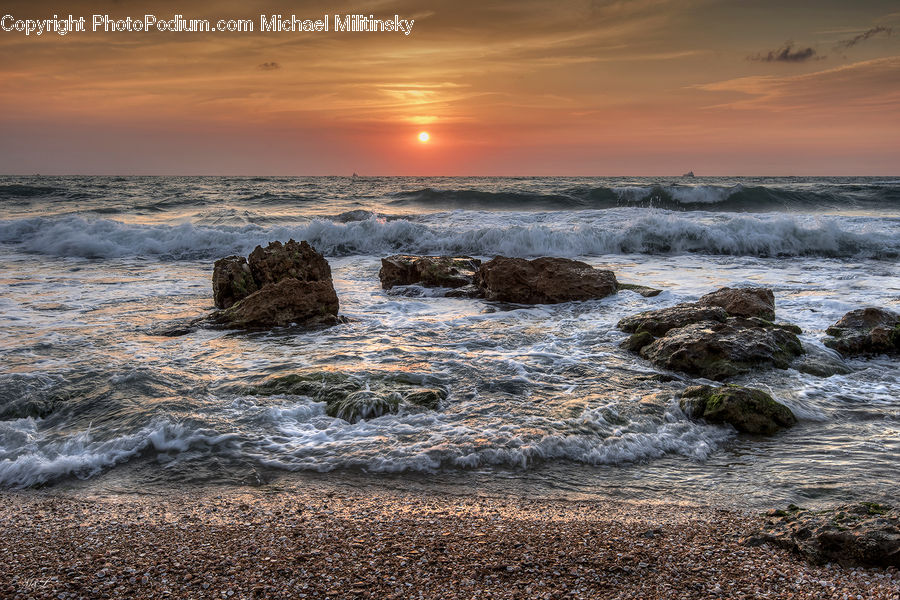 Outdoors, Sea, Sea Waves, Water, Ocean, Rock, Beach